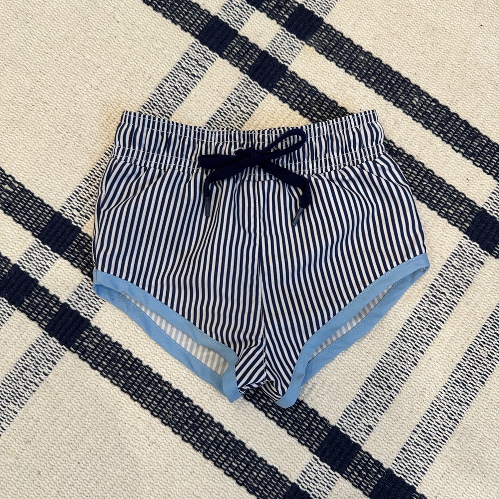 Minnow Navy Striped Baby Swim Trunks Shorts Boardies size 1